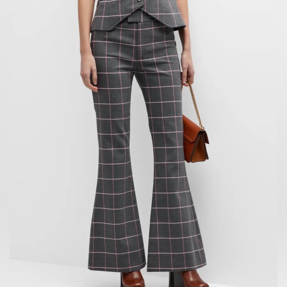 Smythe Windowpane Check Bootcut Pants
